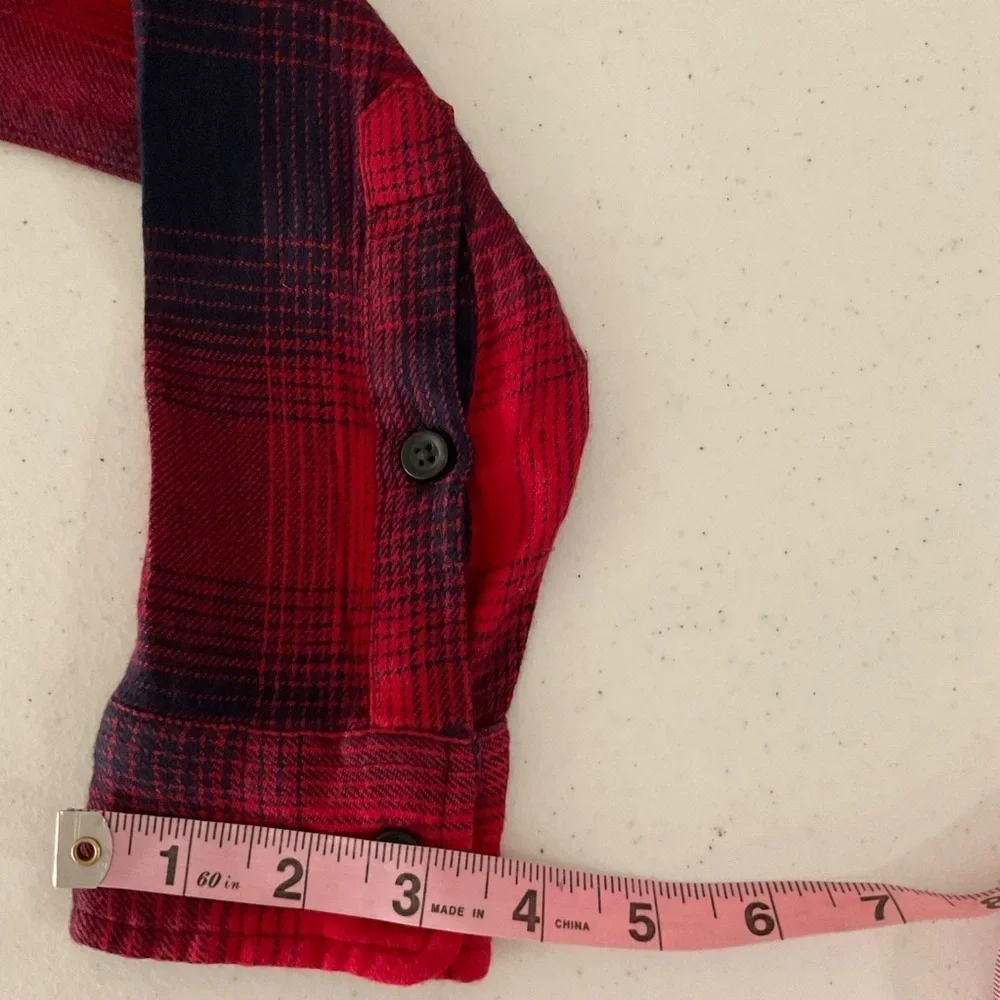 Madewell Classic Ex-Boyfriend Flannel Shirt Red/Blue Wilder Plaid Women’s Sz XS - Picture 10 of 14